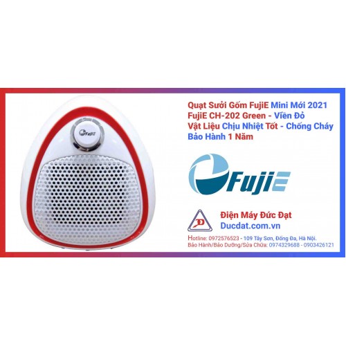 Quạt Sưởi FujiE Gốm Ceramic Mini CH-202 Red - Màu Trắng Viền Đỏ Quạt Sưởi FujiE Gốm Ceramic Mini CH-202 Red - Màu Trắng Viền Đỏ